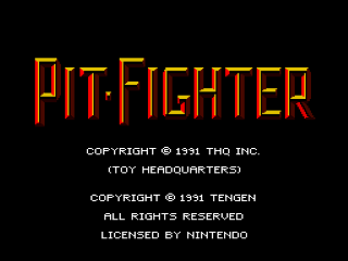 Pit-Fighter title screen for Super Nintendo
